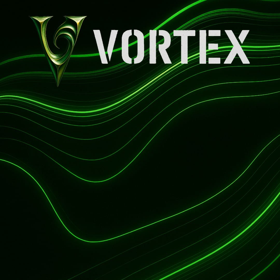 Imagen conceptual del ambiente de VORTEX con luces de neón y gente bailando